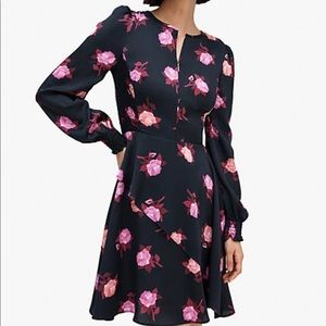 Rose garden smocked satin dress